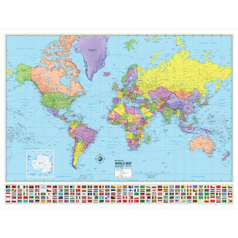 Classroom World Map World Advanced Political Mounted Wall Map