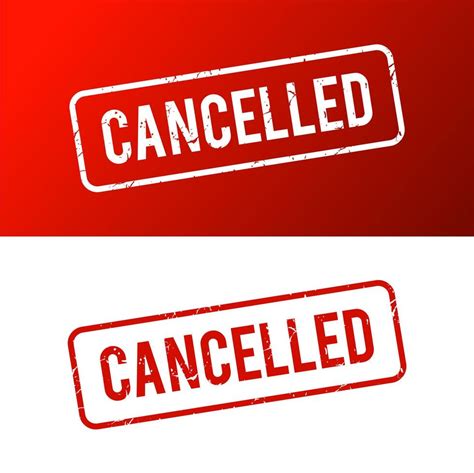 Cancelled Stamp Cancelled Square Grunge Sign Vector Element Icon In