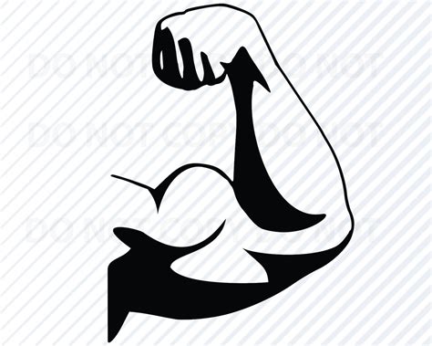 Muscle Svg File Bicep Vector Images Silhouette Clip Art Body Building