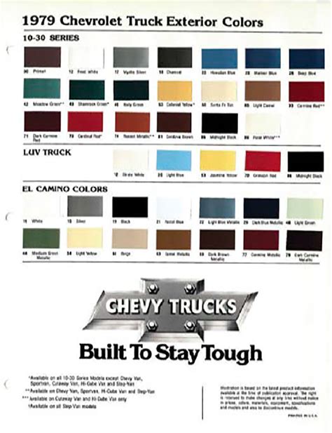 Automotive 1976 Chevrolet Truck Color Paint Guide Brochure Suburban Luv