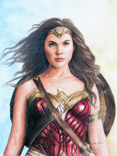 Wonder Woman Gal Gadot Drawing By Shreyas Pailkar Pixels