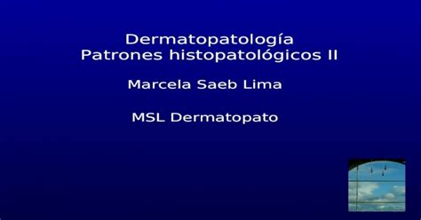 Dermatopatología Patrones Histopatológicos Ii Marcela Saeb Lima Msl