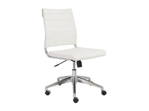 This walnew mid back armless office chair with swivel and adjustable function is very handy and utility. Modern Armless White Leather & Chrome Office Chair ...