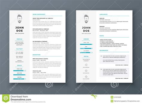 A cv may also include professional references. Resume And Cv Vector Template. Awesome For Job ...