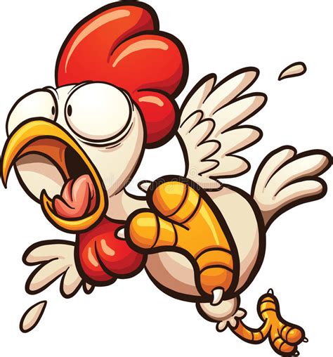 Scared Cartoon Chicken Stock Vector Illustration Of