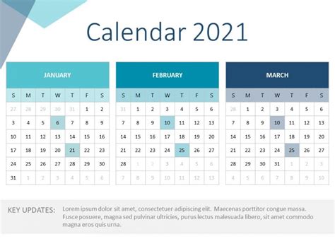 2021 Calendar Powerpoint Template Calendar Templates Slideuplift
