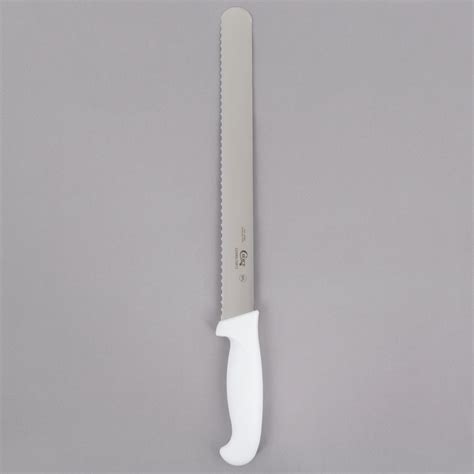 Choice 12 Serrated Edge Slicing Bread Knife With White Handle