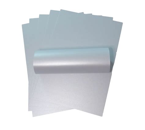 10 Sheets Powder Blue A4 Pearlescent Double Sided Card 300gsm Syntego