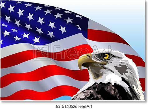 Free Art Print Of Bald Eagle American Flag Bald Eagle In Front Of An