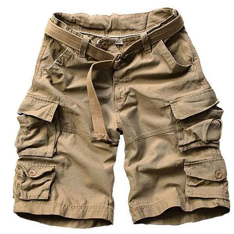 Juanshi Fathers Day Loose Fit Cargo Short Color Khaki Size 32