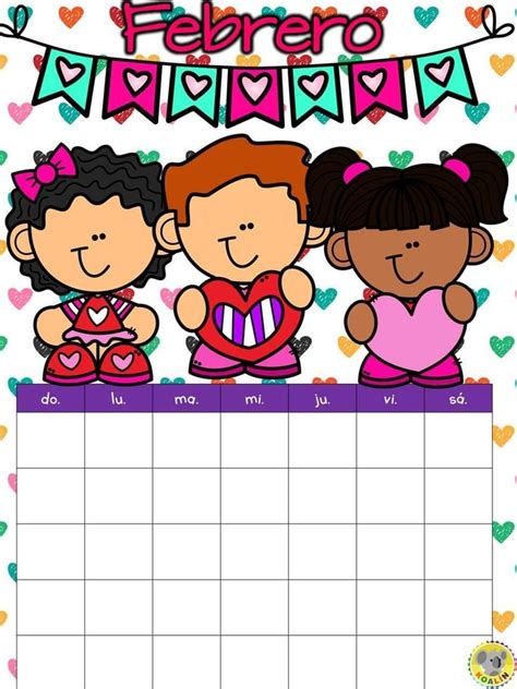 Pin De Joseline Pérez En Febrero Calendario Para Niños Niños En La