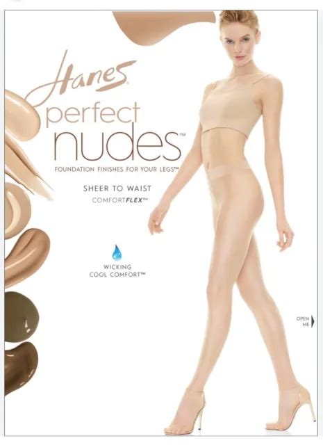 HANES PERFECT NUDES Sheer To Waist XL Tummy Control Transparent