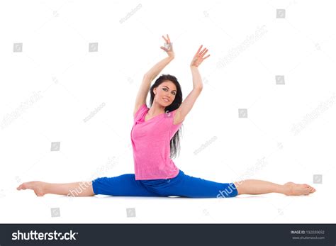 Splits Female Ballet Dancer Posing Full Stock Photo 192039692