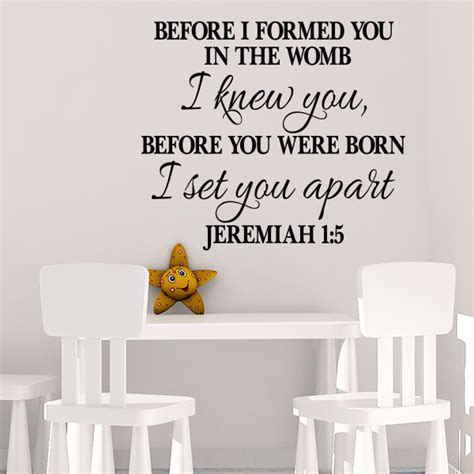 Jeremiah 15 Vinyl Wall Decal 3 Before I Formed You In The Womb I Knew You