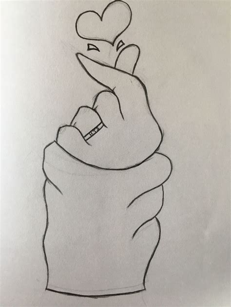 My Bts Heart Finger Drawing ️♥️ How To Draw Fingers Cute Doodles Drawings Girly Drawings