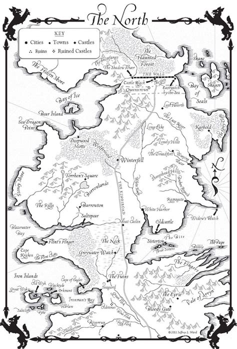 A Dance With Dragons Map Of The North A Wiki Of Ice And Fire