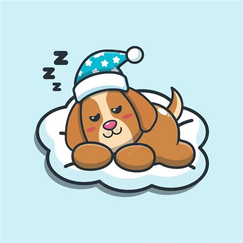 Premium Vector Cute Dog Sleep Cartoon Vector Illustration