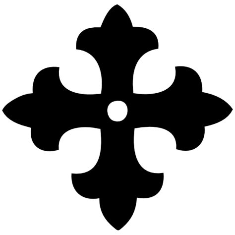 Cross With Fleur De Lys Edges Sticker