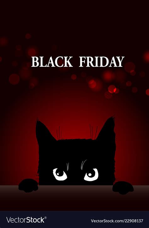 Black Friday Poster With Angry Cat Royalty Free Vector Image