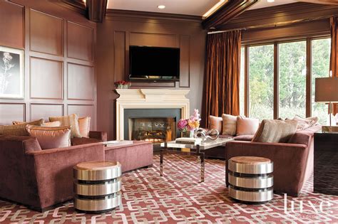 Transitional Brown Living Room Luxe Interiors Design