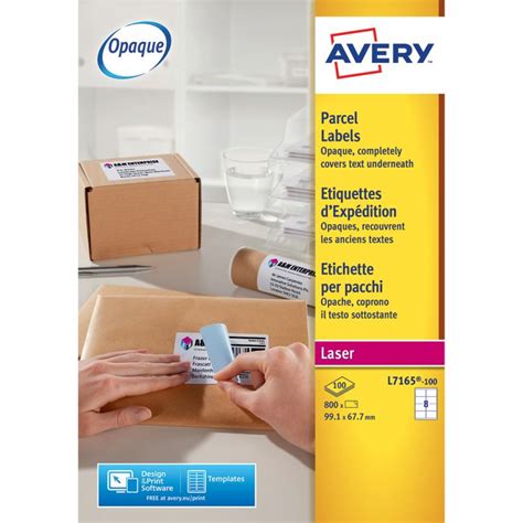 Avery L7165 100 Parcel Labels 100 Sheets 8 Labels Per Sheet 800