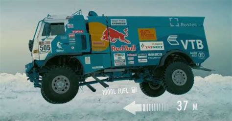 Not Even The Snow And Ice Can Stop The Russian Kamaz Truck Doing A High