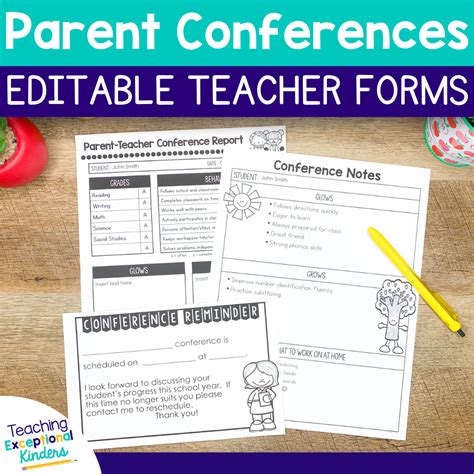 Free Parent Teacher Conference Preview Form Teaching Exceptional Kinders