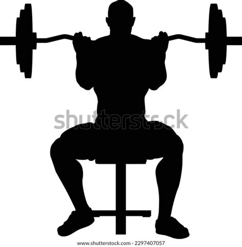 Weight Lifting Muscle Man Bodybuilder Weightlifting Stock Vector