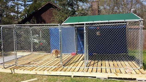 Indooroutdoor Kennel Setup Kennel Setup With Plywood In The Middle To