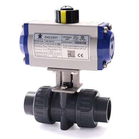 Plastic Double Union Ball Valve Pneumaticelectric Actuator Ball Valve