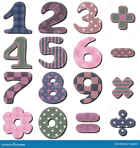 Scrapbook Numbers And Signs Stock Photo 55984896