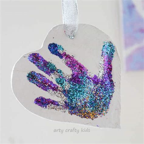 Glittery Sparkly Clay Handprint Ornament Arty Crafty Kids