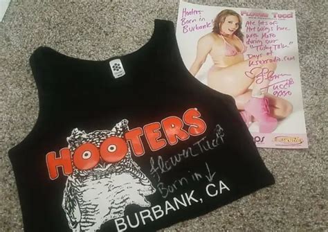 Flower Tucci Xxx Porn Star Worn Hooters Burbank Signed Top W Signed Photo Picclick