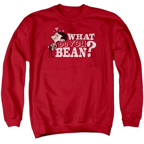 Mr Beanwhat You Bean Adult Crewneck Sweatshirt Red 2x