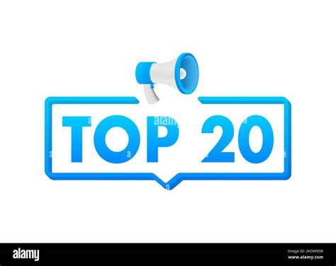 Top 20 Top Twenty Colorful Label On White Background Vector