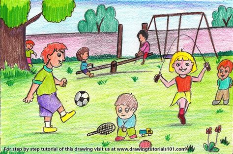 New yorker march 10th, 1951 drawing. Playground Scene Colored Pencils - Drawing Playground ...