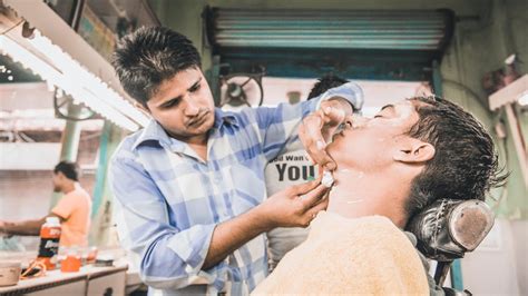 The Indian Barber Shave And Head Massage Delhi India Youtube