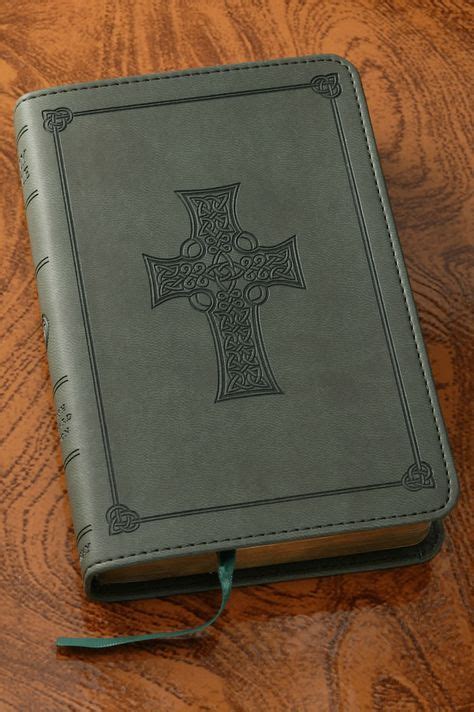 Esv Large Print Thinline Bible Celtic Cross Dark Olive Esv Bible