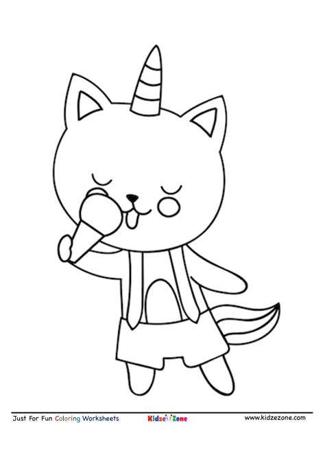 The collection is varied with different situations and characters. Cat eating ice Cream Cartoon Coloring Page - KidzeZone