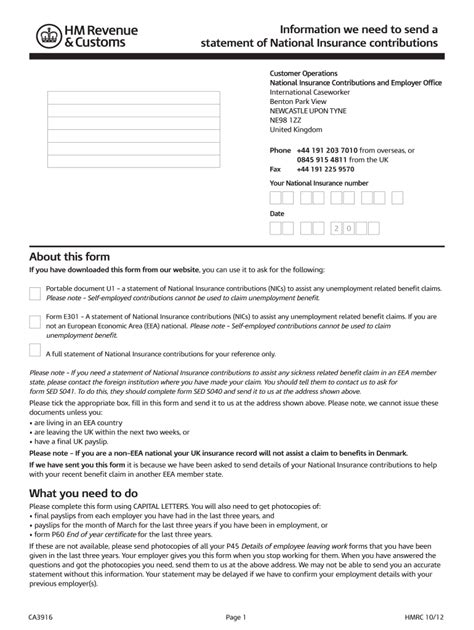Uk Hmrc Ca3916 2012 2022 Fill And Sign Printable Template Online Us