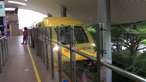 Sentosa Express Hitachi Small Type Monorail Yellow Trainset Departing