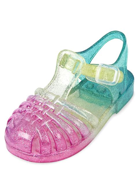 Toddler Girls Glitter Ombre Matching Jelly Sandals