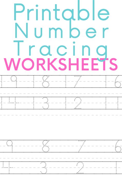 Tracing Numbers Worksheet 1 20