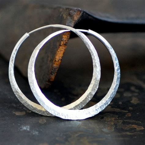 Inch Sterling Silver Hoop Earring Endless Style Raw Etsy