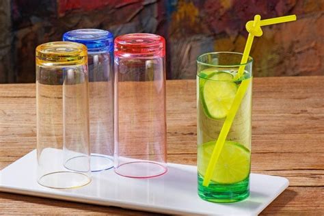 12 Oz Highball Drinking Glasses Plastic Tumblers Tall Kids Water Cups