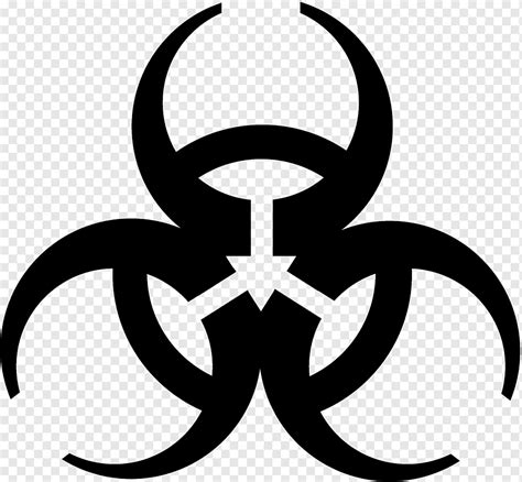 Чорно білий радіоактивний розпад символ біологічної небезпеки Символ