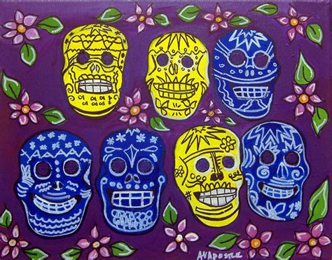 Sugar Skulls Day Of The Dead Avapostle Fine Art Paintings