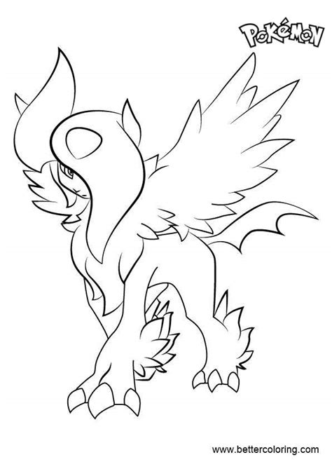 Mega Absol From Pokemon Coloring Pages Free Printable Coloring Pages