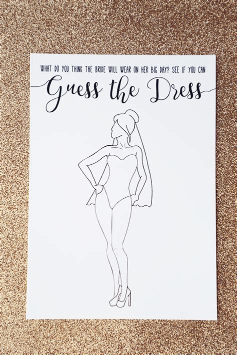 Printable Guess The Dress Template Free