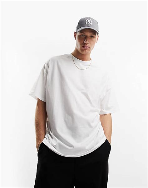 Asos Design Oversized T Shirt With Crew Neck In White White Asos